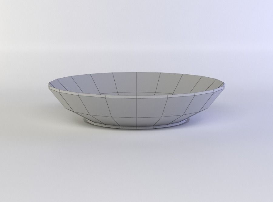Deep plate Low-poly 3D model_3