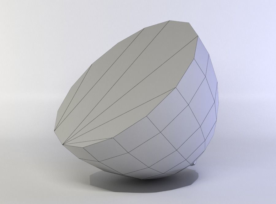 Lemon half Low-poly 3D model_5