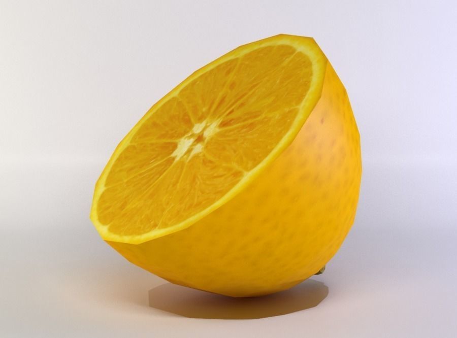 Lemon half Low-poly 3D model_2