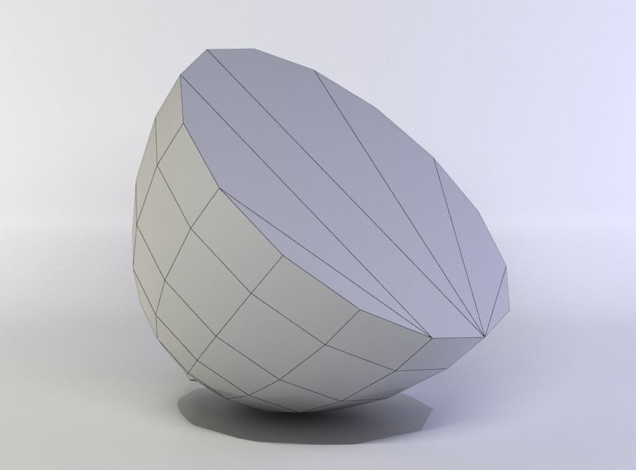 Lemon half Low-poly 3D model_4