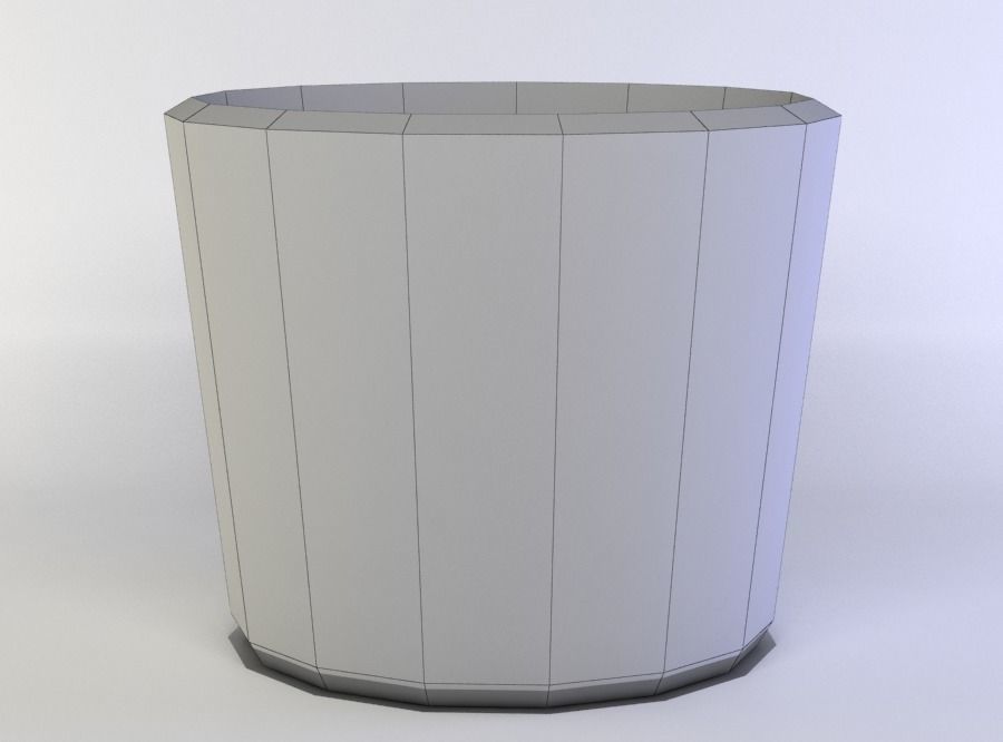 Glass marble styrofoam planter Low-poly 3D model_5