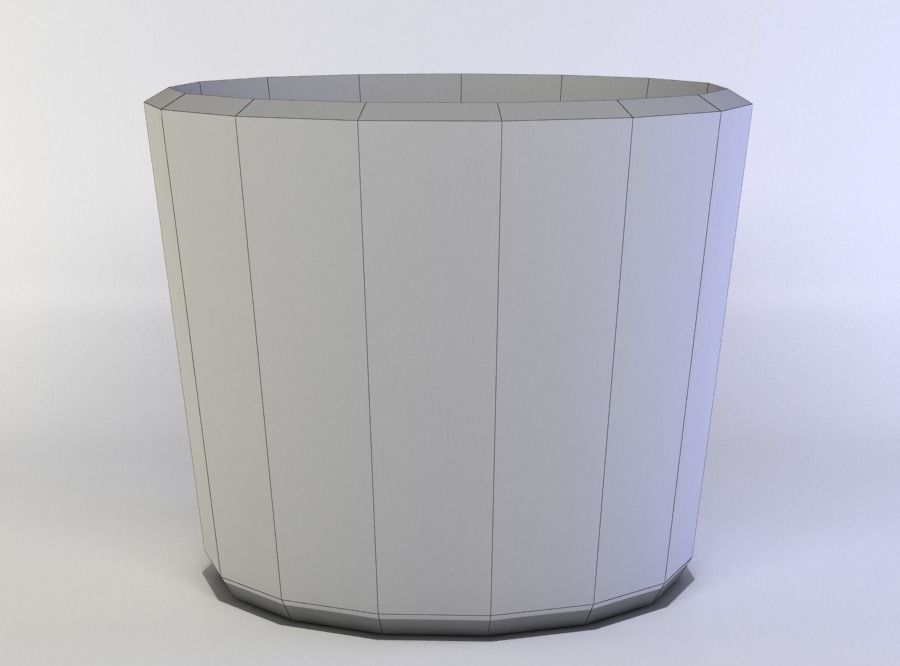 Glass marble styrofoam planter Low-poly 3D model_4