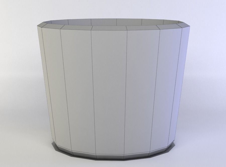 Glass marble styrofoam planter Low-poly 3D model_3