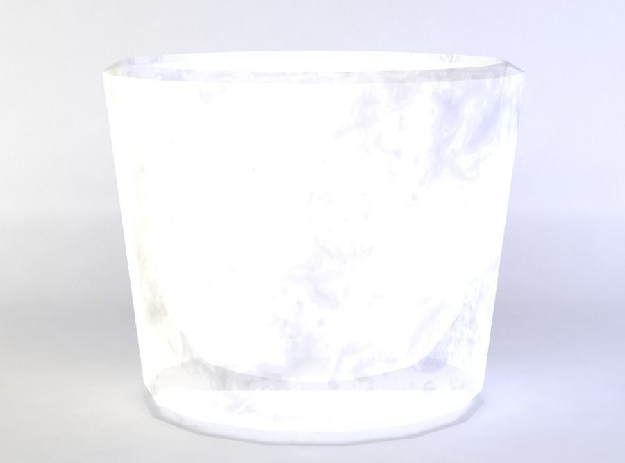 Glass marble styrofoam planter Low-poly 3D model_0