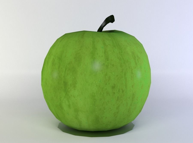 Green apple Low-poly 3D model