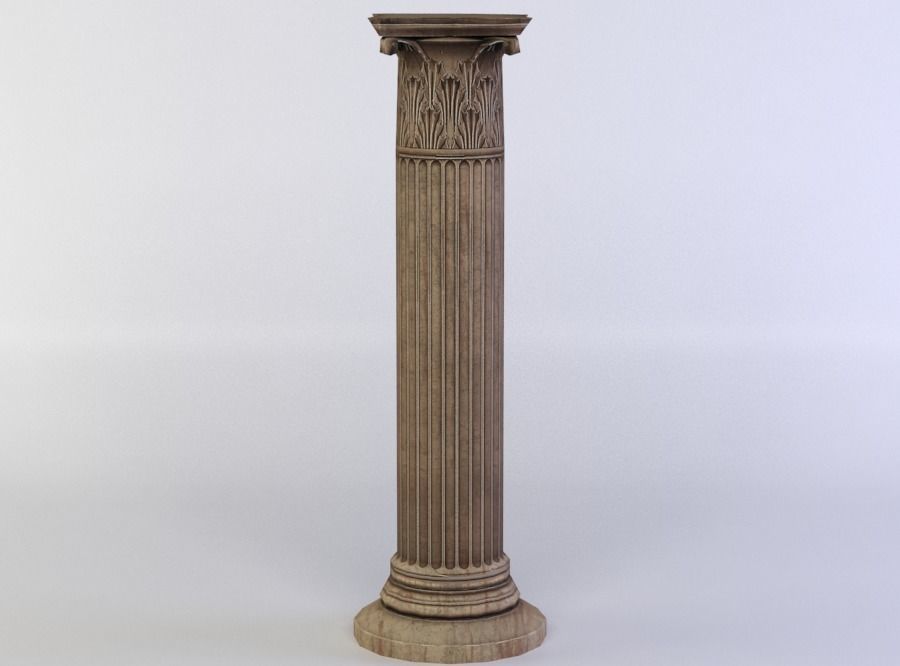 Large Brown Rounded Columns 3D model Rounded brown column VR / AR / low-poly | CGTrader