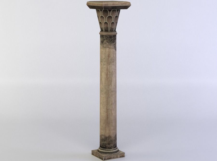 Column old Low-poly 3D model_2