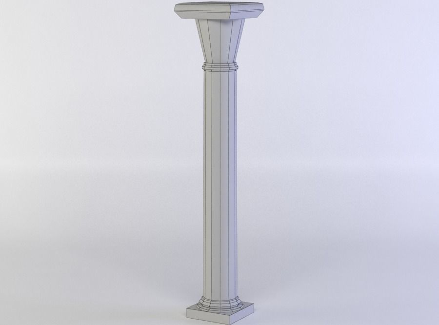 Column old Low-poly 3D model_4