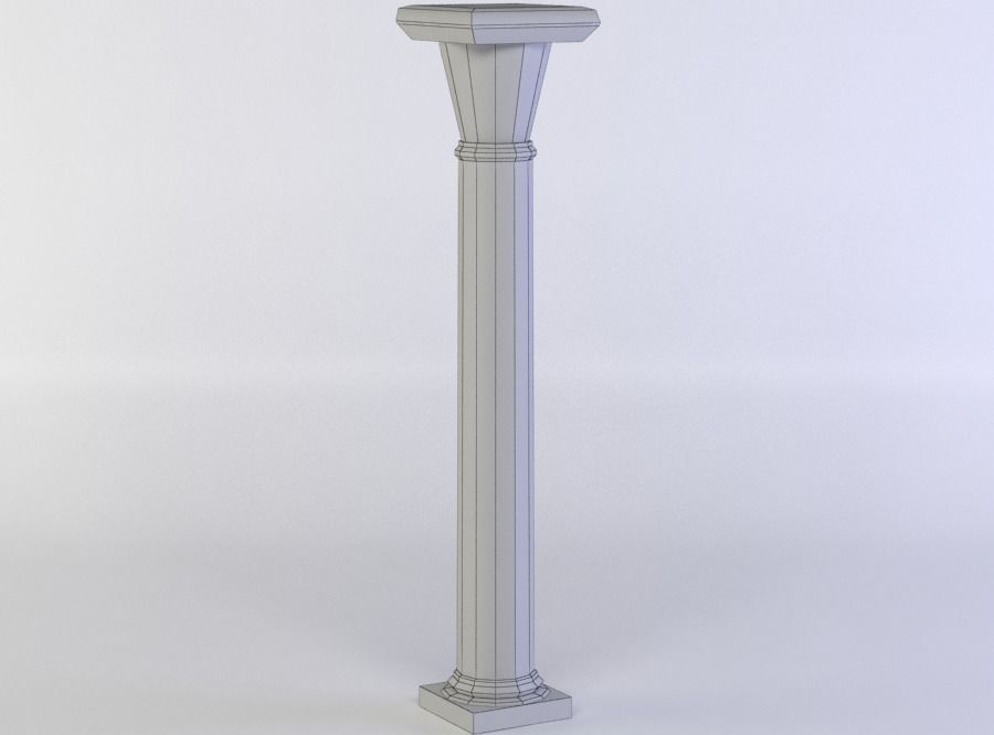 Column old Low-poly 3D model_5