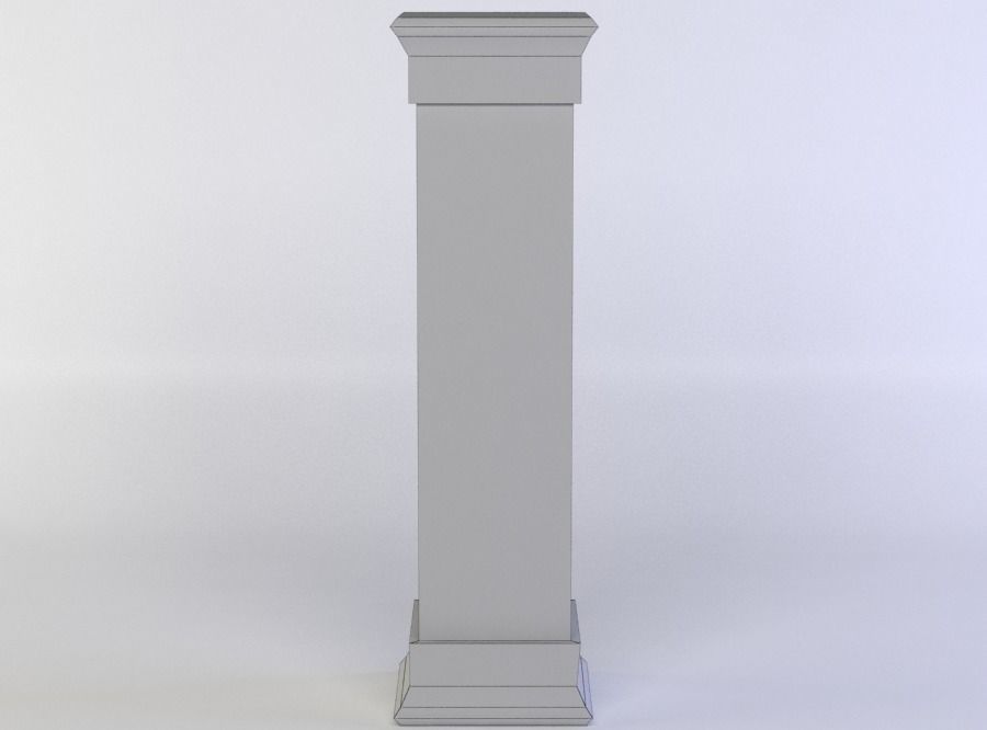 Column wooden Low-poly 3D model_3