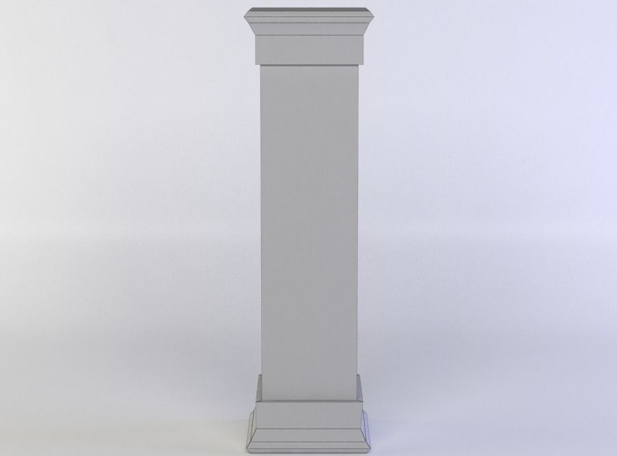 Column wooden Low-poly 3D model_3