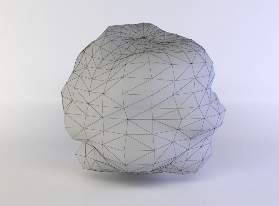 Round rock small Low-poly 3D model_4