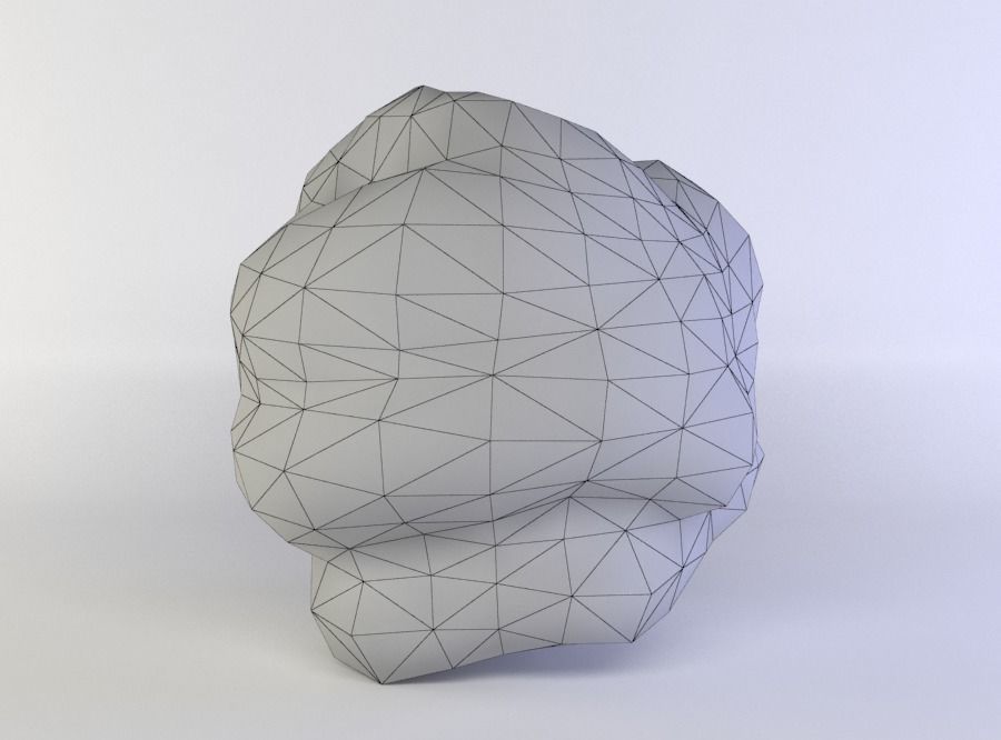 Round rock small Low-poly 3D model_3