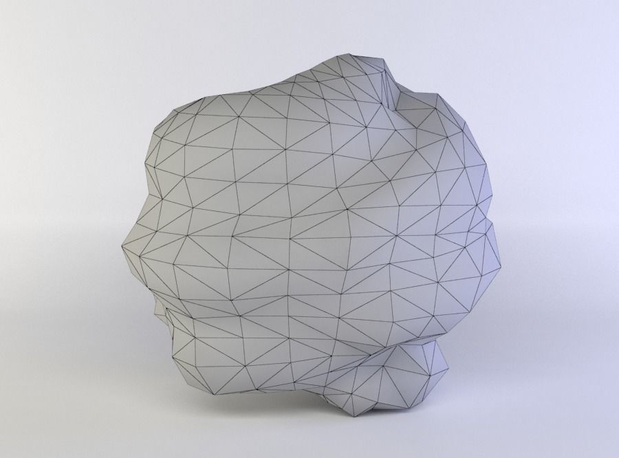 Round rock small Low-poly 3D model_5