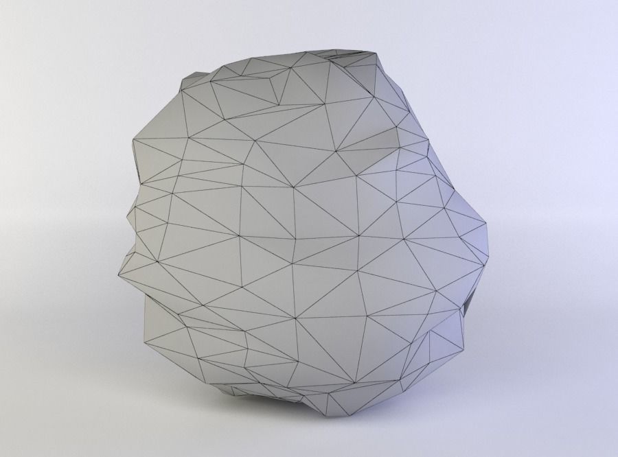 Large round rock Low-poly 3D model_5