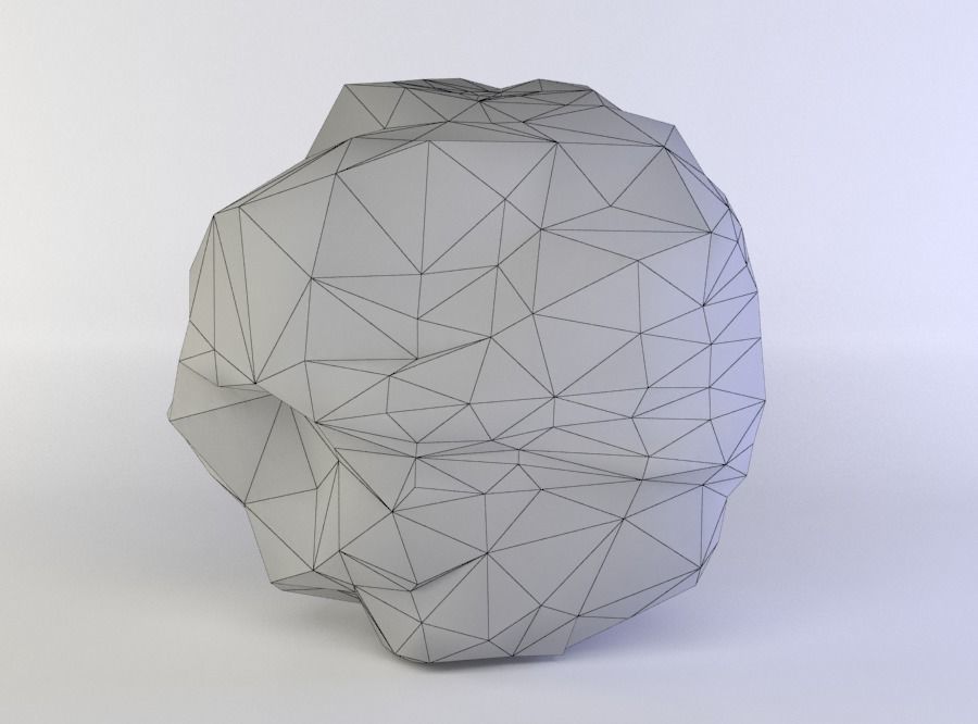Large round rock Low-poly 3D model_4