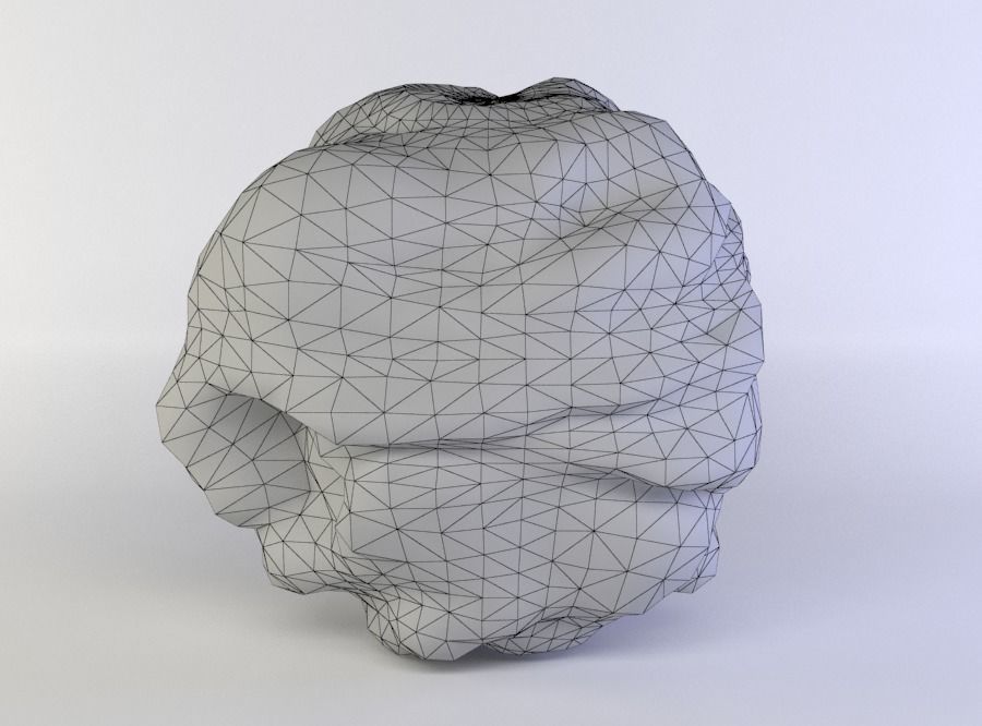 Large round rock Low-poly 3D model_4