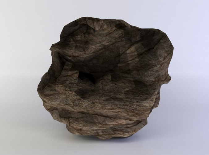 Large round rock Low-poly 3D model