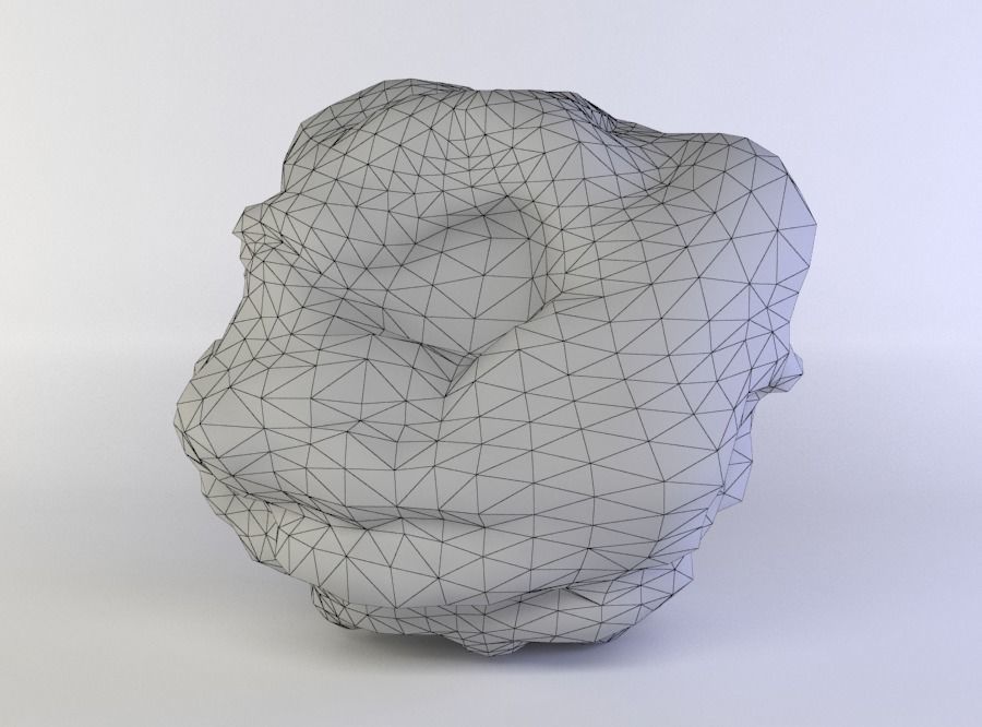 Large round rock Low-poly 3D model_3