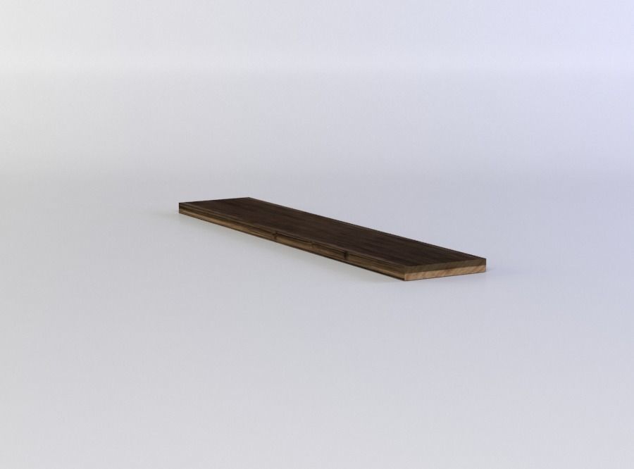 Plank wooden shelf Low-poly 3D model_2