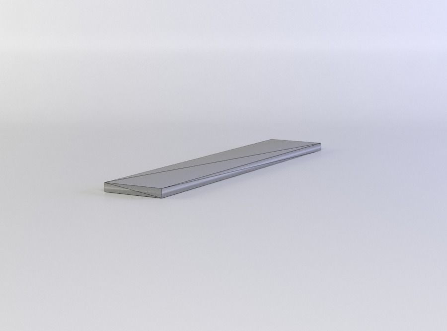 Plank wooden shelf Low-poly 3D model_4