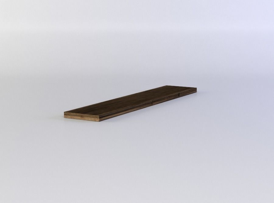 Plank wooden shelf Low-poly 3D model_1