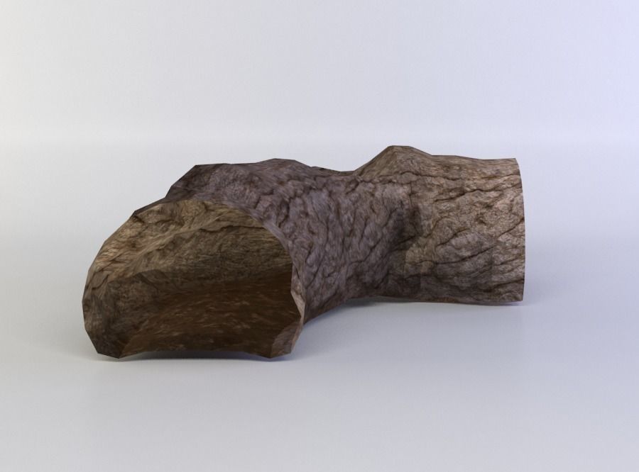 Cave corridor - right turn Low-poly 3D model_0