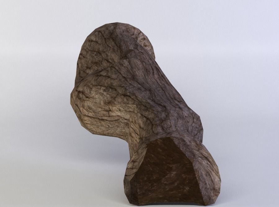 Cave corridor - straight up Low-poly 3D model_0