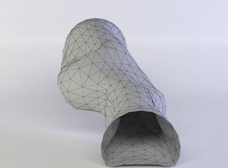 Cave corridor - straight up Low-poly 3D model_3