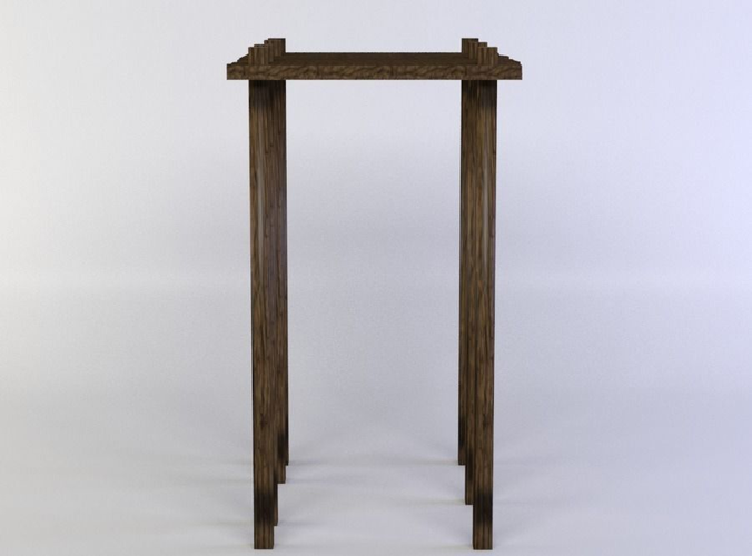 Wooden platform Low-poly 3D model