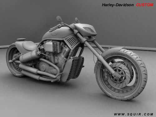 Harley Davidson V-Rod Dragster custom 3D model_4
