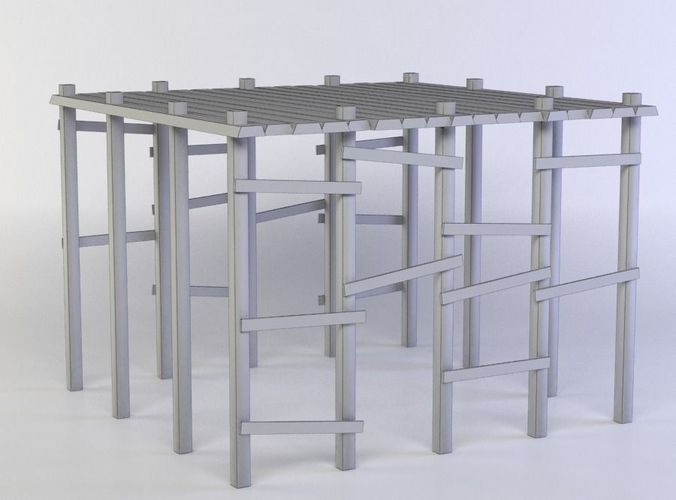 Wooden platform large