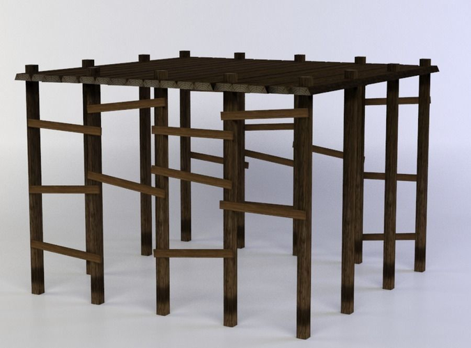 Wooden platform large