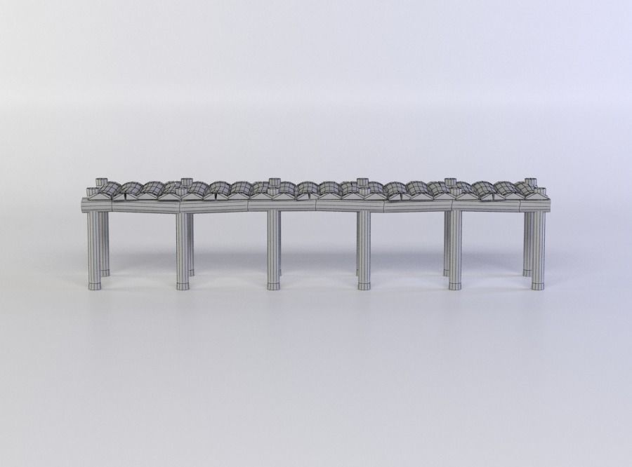 Wooden pier Low-poly 3D model_3