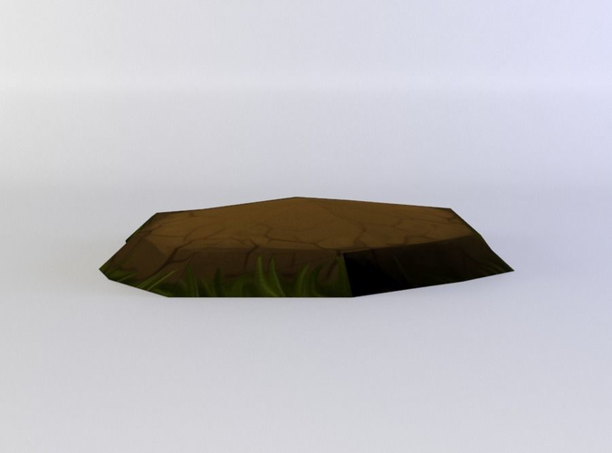 Stepping stone Low-poly 3D model