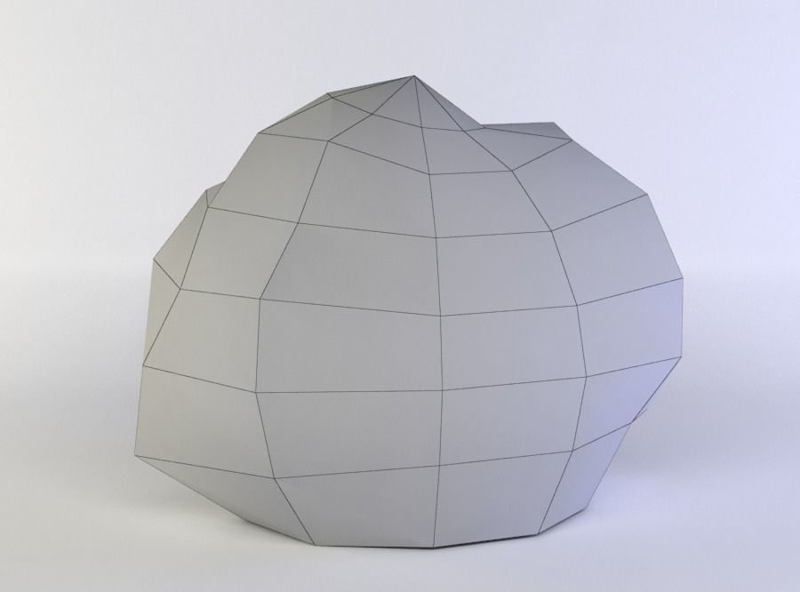 Rock boulder Low-poly 3D model_4