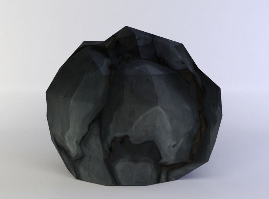Rock boulder Low-poly 3D model_0