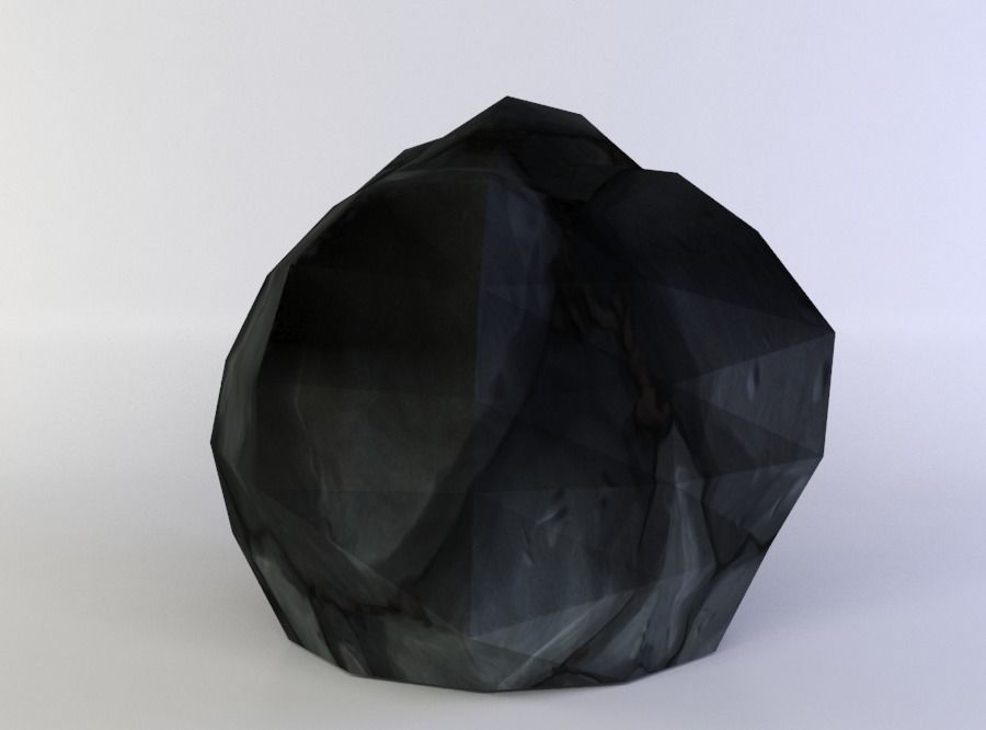 Rock boulder Low-poly 3D model_2