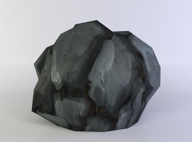 Rock boulder Low-poly 3D model