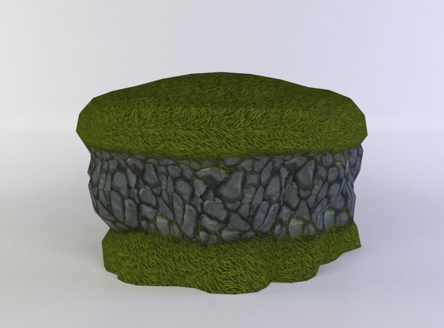 Earth platform Low-poly 3D model_0