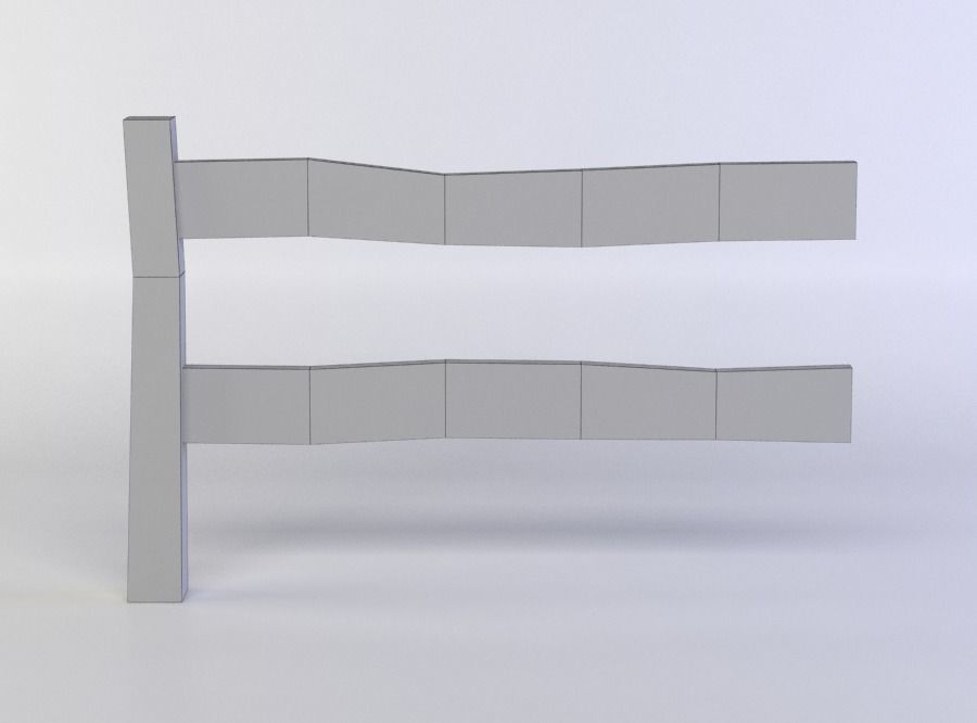 Fence segment Low-poly 3D model_3