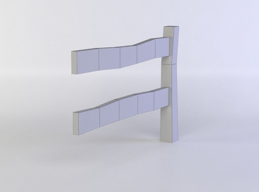 Fence segment Low-poly 3D model_4