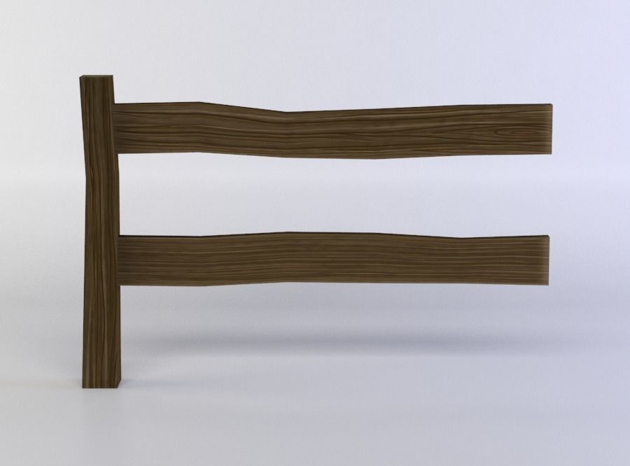 Fence segment Low-poly 3D model_0