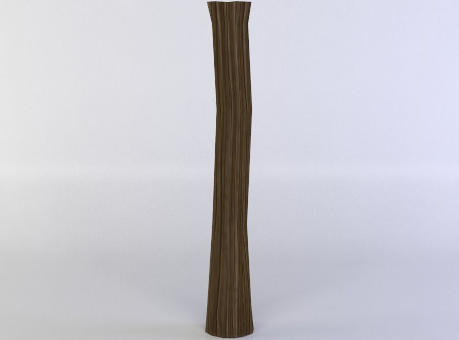 Fence segment pole Low-poly 3D model_0