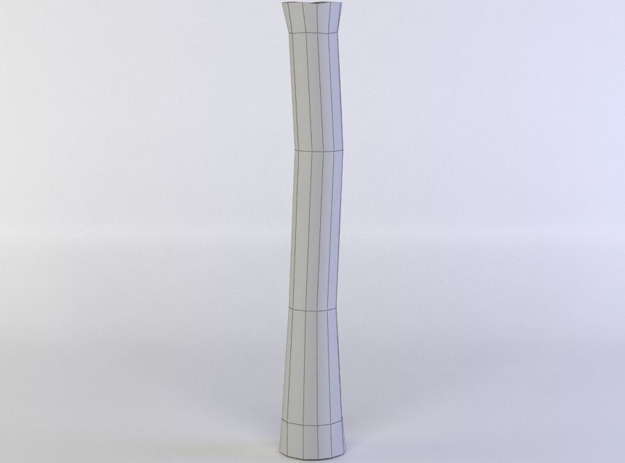 Fence segment pole Low-poly 3D model_3