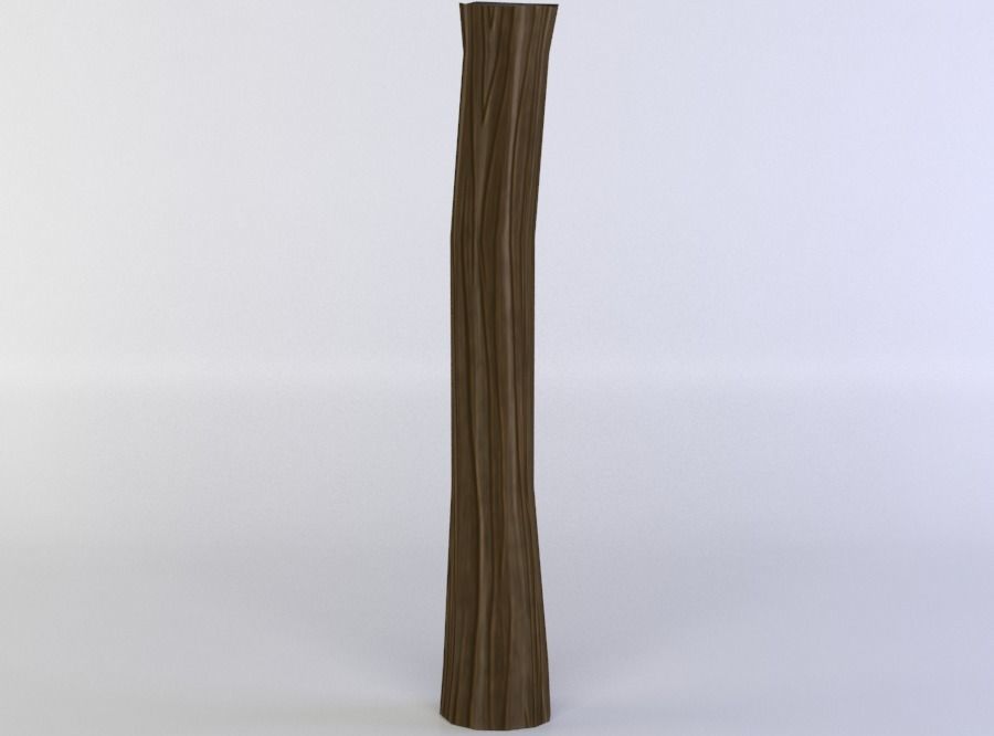 Fence segment pole Low-poly 3D model_1