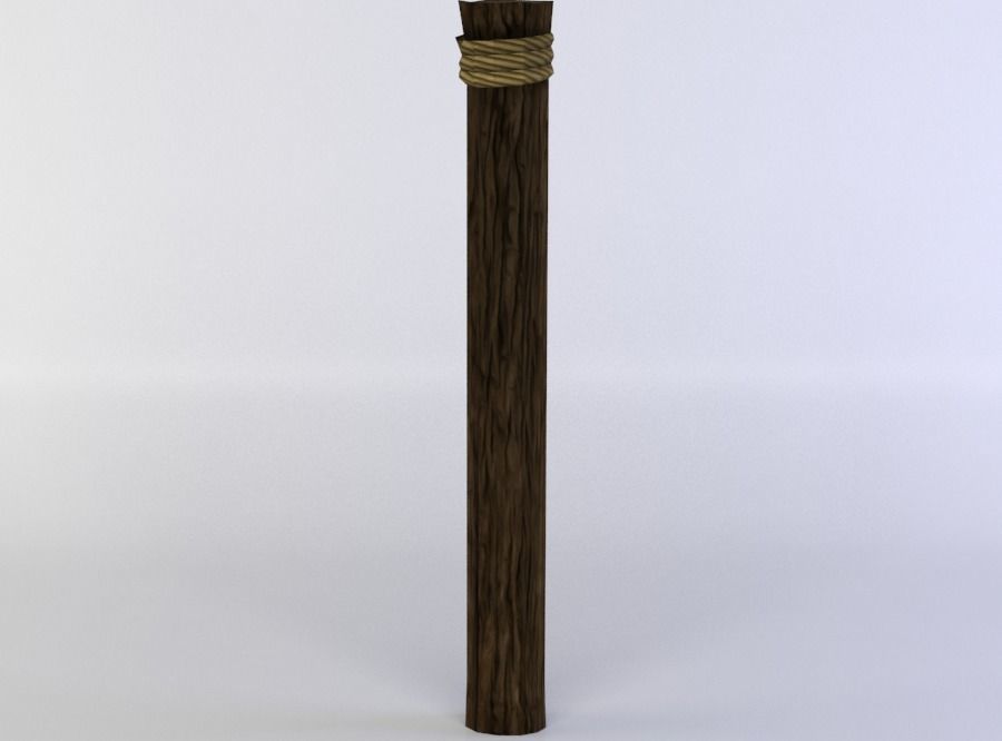 Fence segment pole Low-poly 3D model_1