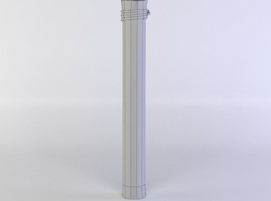 Fence segment pole Low-poly 3D model_5