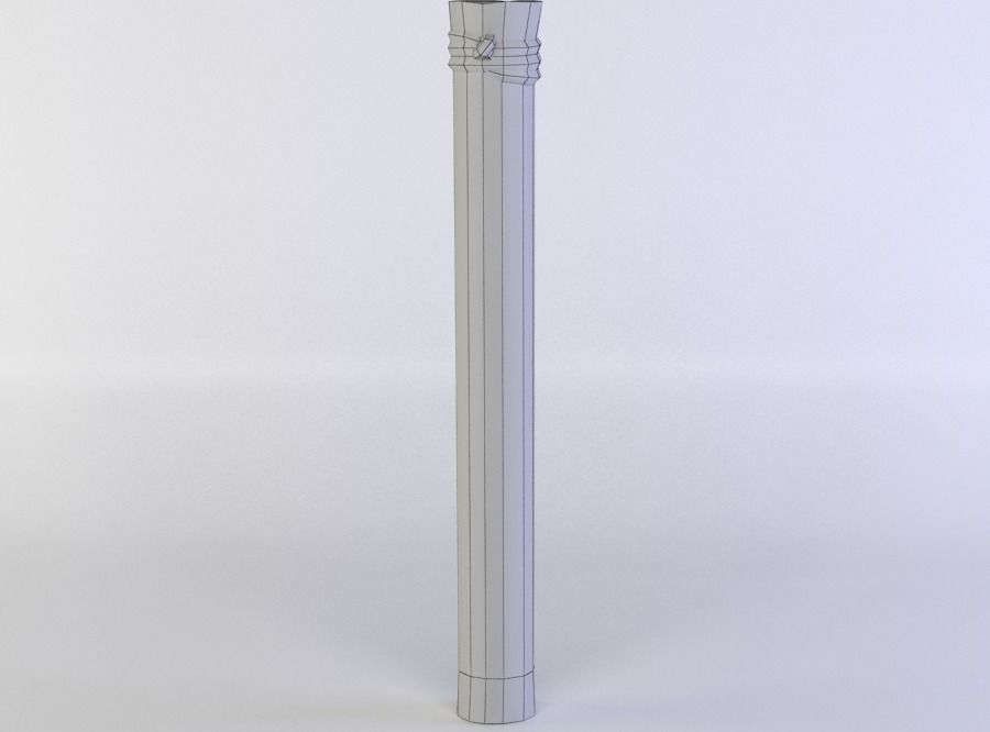 Fence segment pole Low-poly 3D model_3