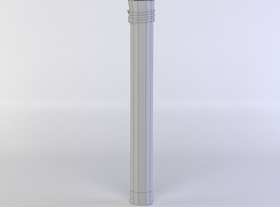 Fence segment pole Low-poly 3D model_4